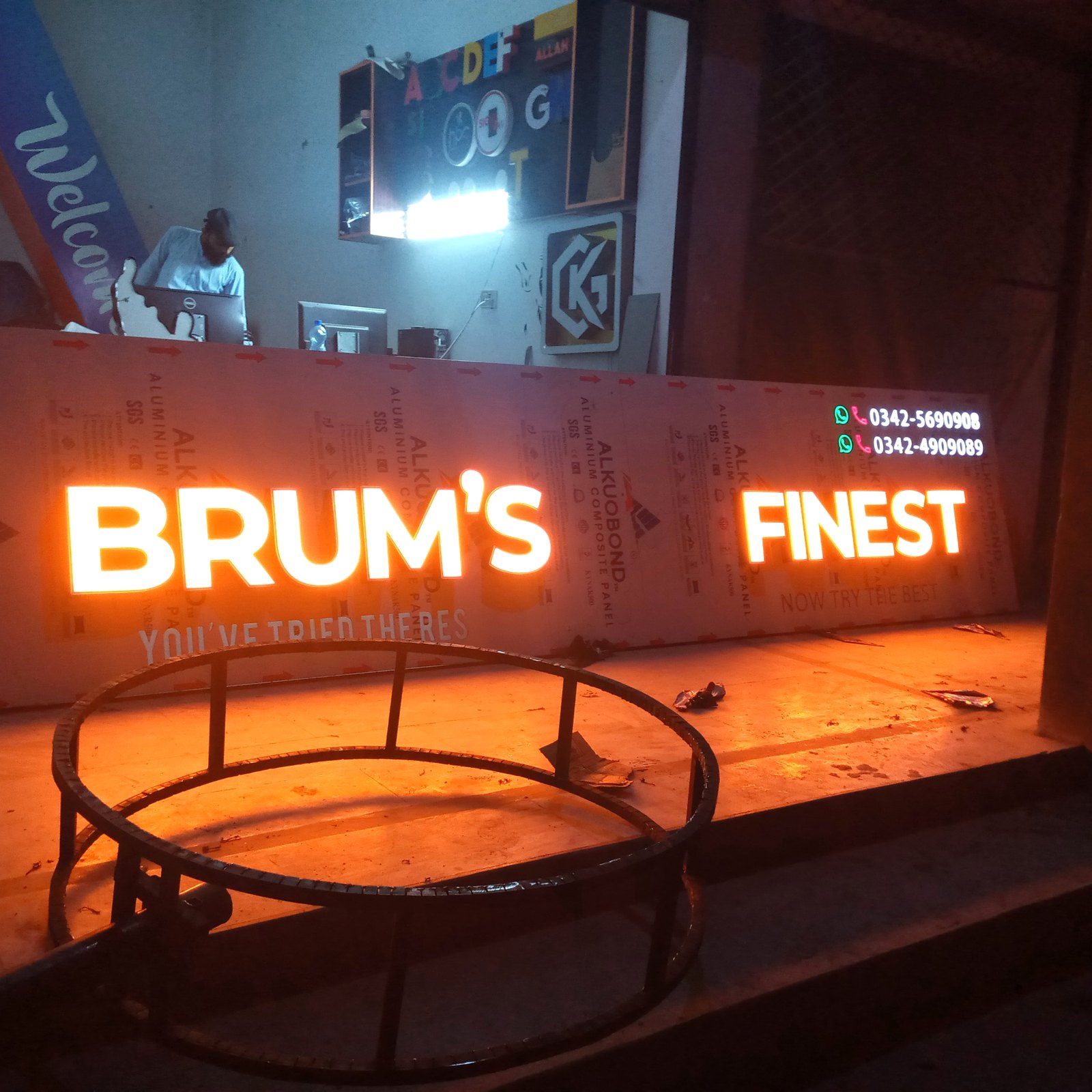 Brum’s Finest illuminated LED letter signage